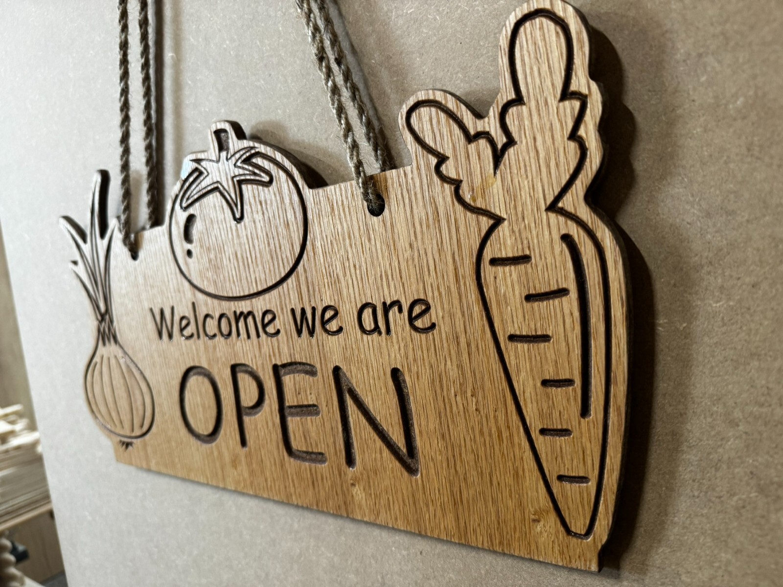 Extra large « Open-Closed » double sided sign for Vegan shops, vegetable shop etc.