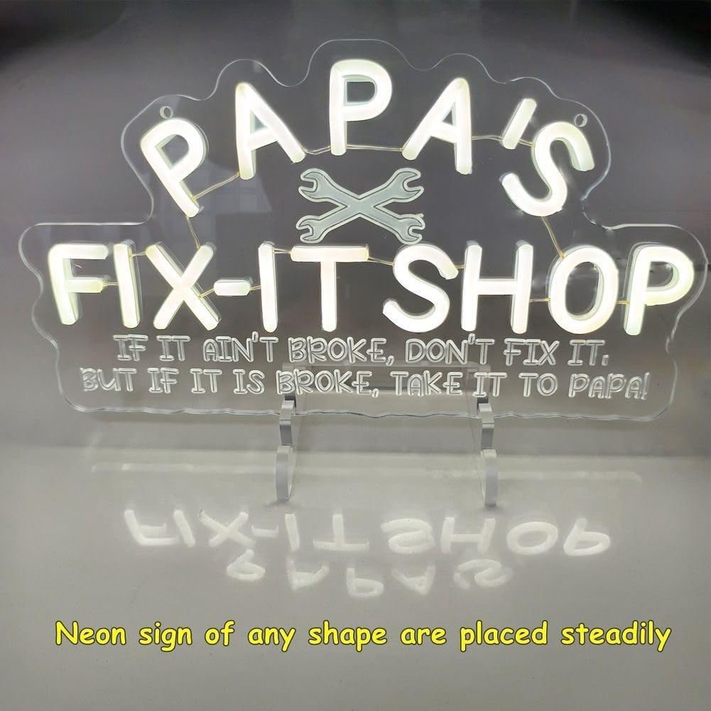 Crystal-Clear Acrylic Neon Sign Holder Base – Adjustable & Stable Tabletop Stand