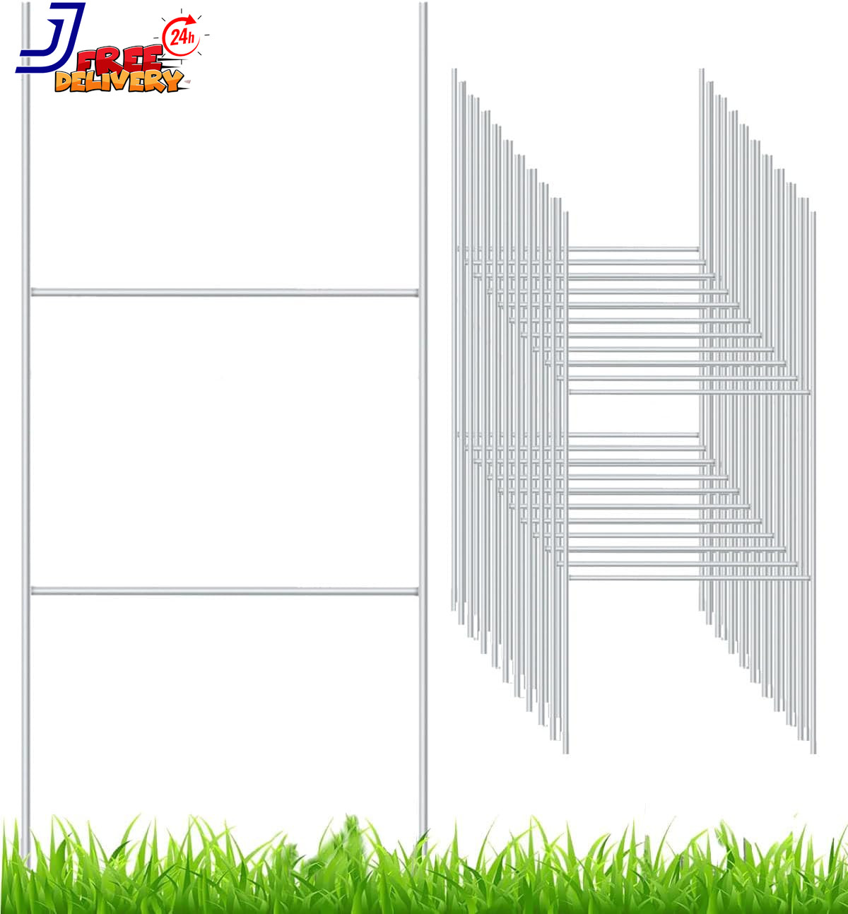 Yard Sign Stakes Metal 18 » X 7 » H Frame Wire Stakes for Yard Signs 20 Pack