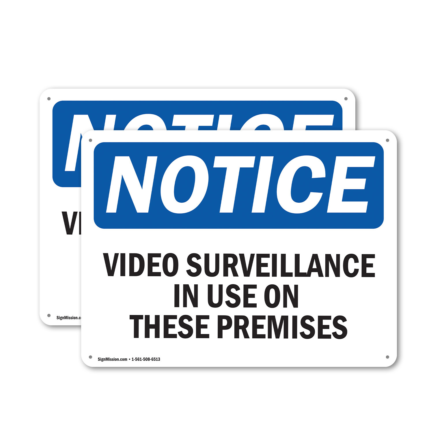 (2 Pack) Video Surveillance In Use On These Premises OSHA Notice Sign Decal