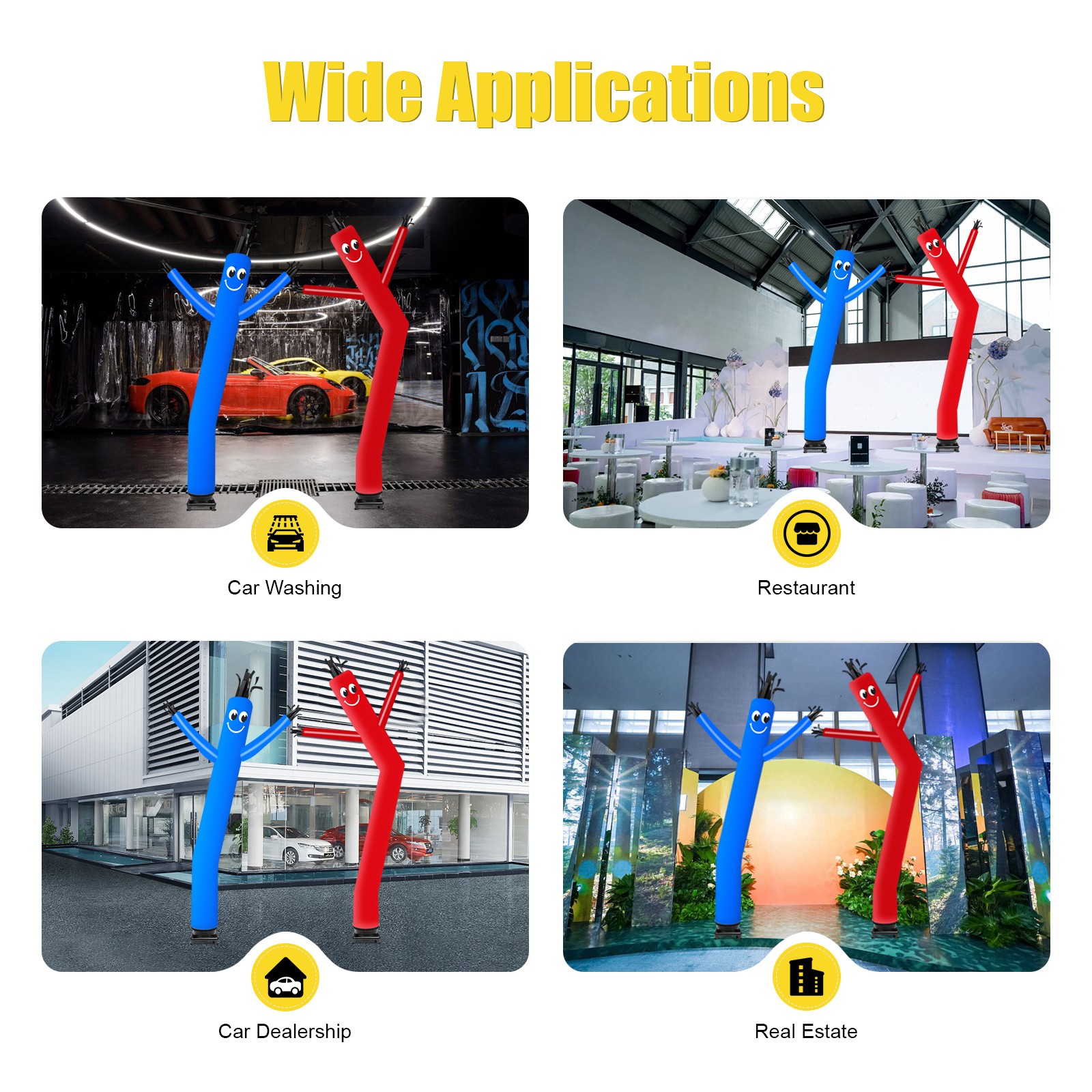 17.7 Inch Air Tube Man Wavy Wind Dancer Inflatable Blower Fan for Advertising