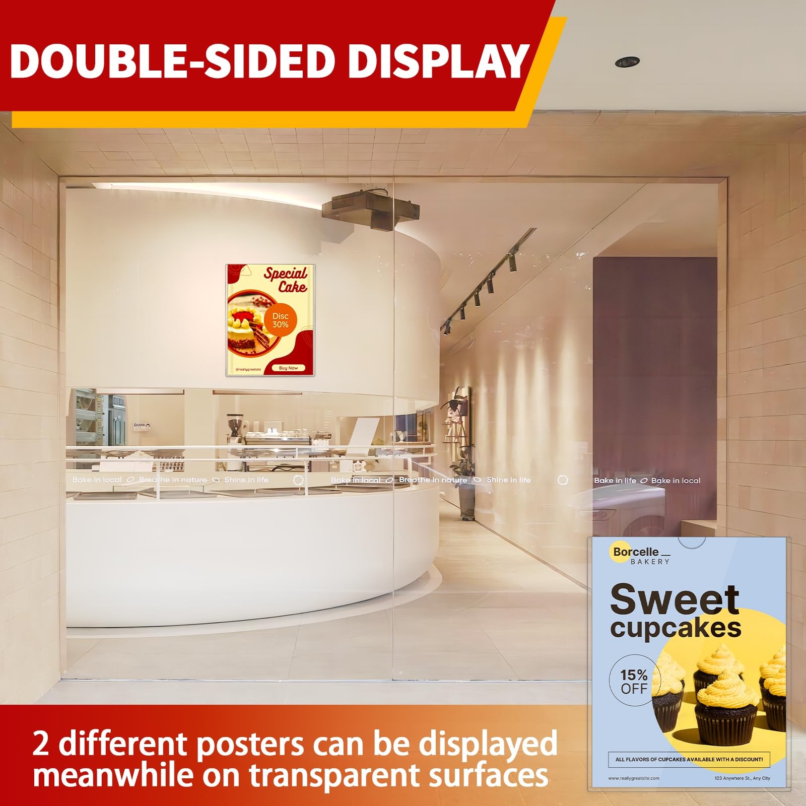 JR-MOV Magnetic Sign Holder 8.5 x 11 – Rigid Plastic x 11 inches, Clear