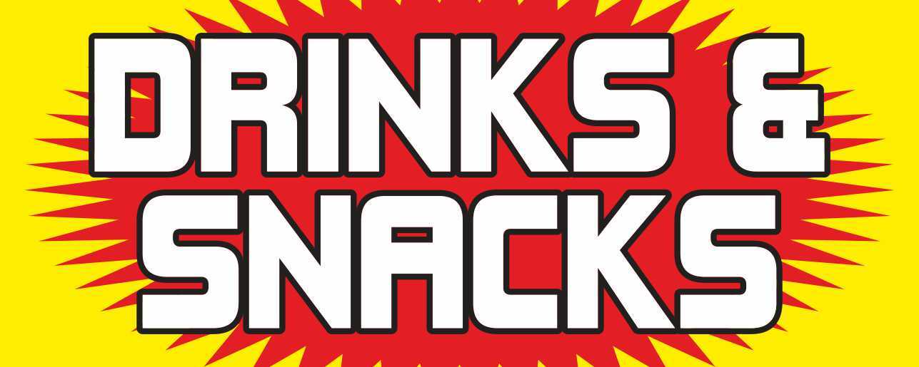 DRINKS SNACKS Advertising Banner Vinyl Mesh Sign bar cold sandwiches kettle corn