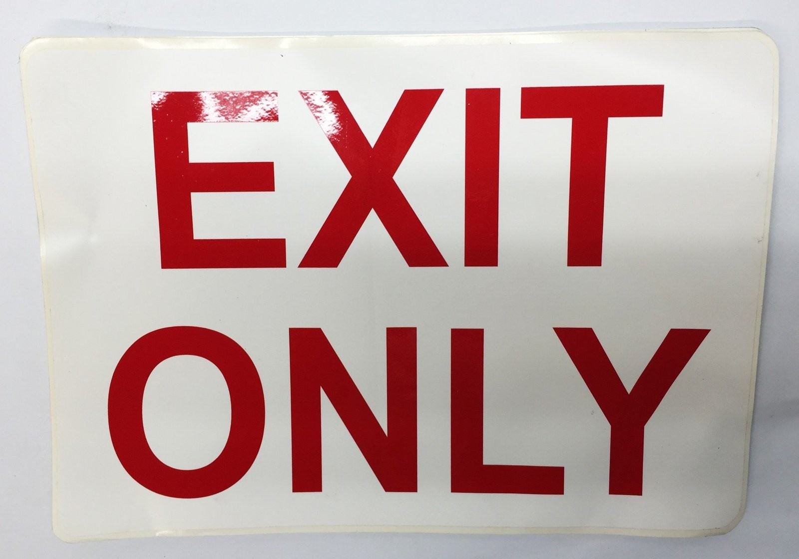 Unbranded 14&Prime;x10&Prime; &lsquo;Exit Only&rsquo; (7)/ &lsquo;To Exit&rsquo; (1) Adhesive Back Signage NOS