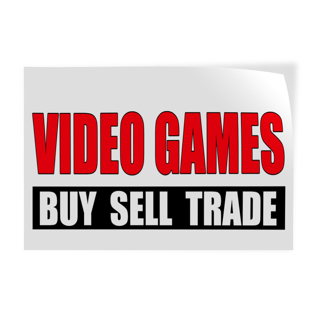 Decal Stickers Video Games Buy Sell Trade Promotion Business Store Sign Label