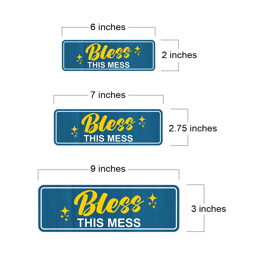 Standard Plus Bless This Mess Door or Wall Sign | Funny Home Decor