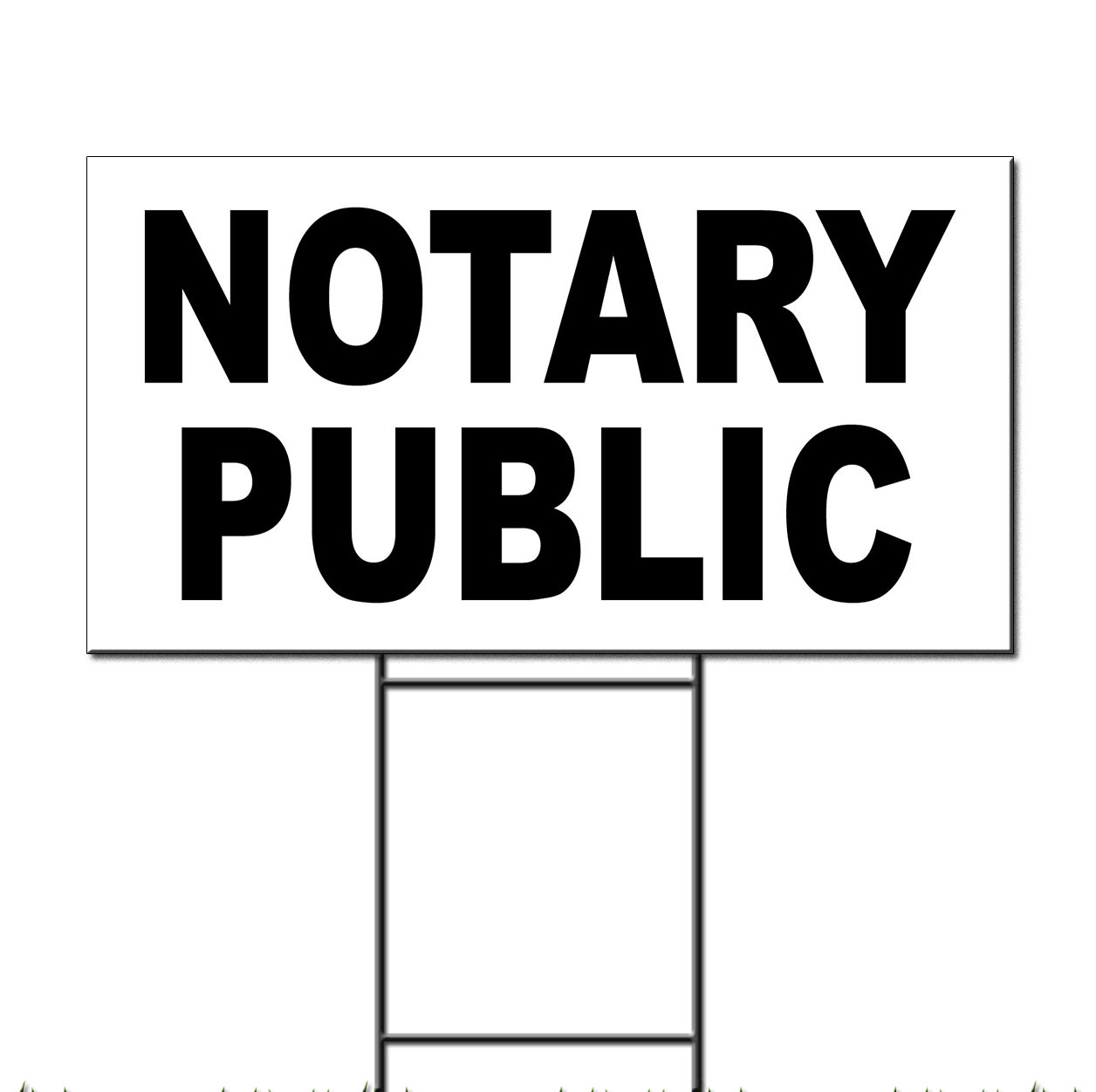 Notary Public Black Corrugated Plastic Yard Sign /Free Stakes
