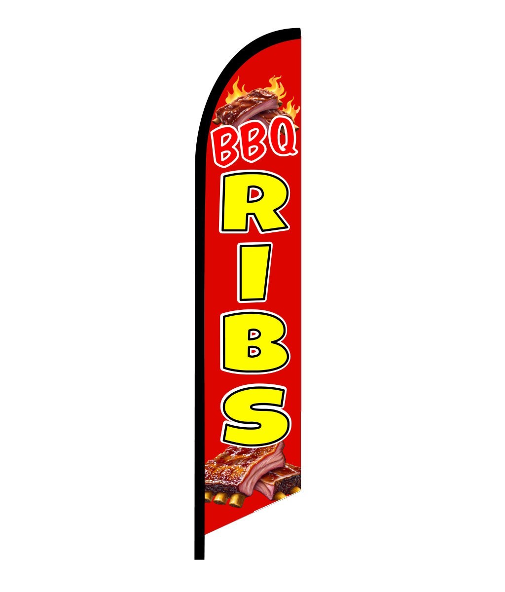 BBQ RIBS swooper feather flag banner sign