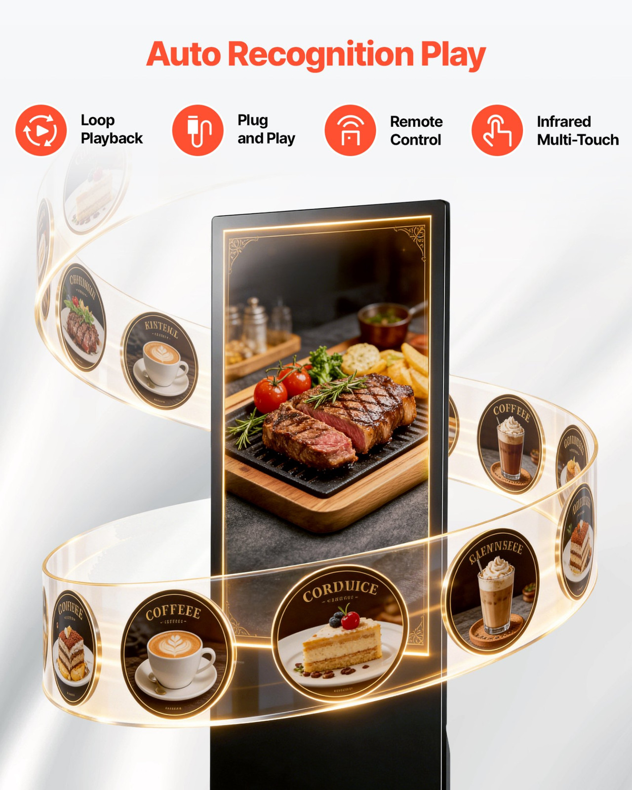 43&Prime; Digital Signage Touchscreen Kiosk Floor Stand Android Advertising Display