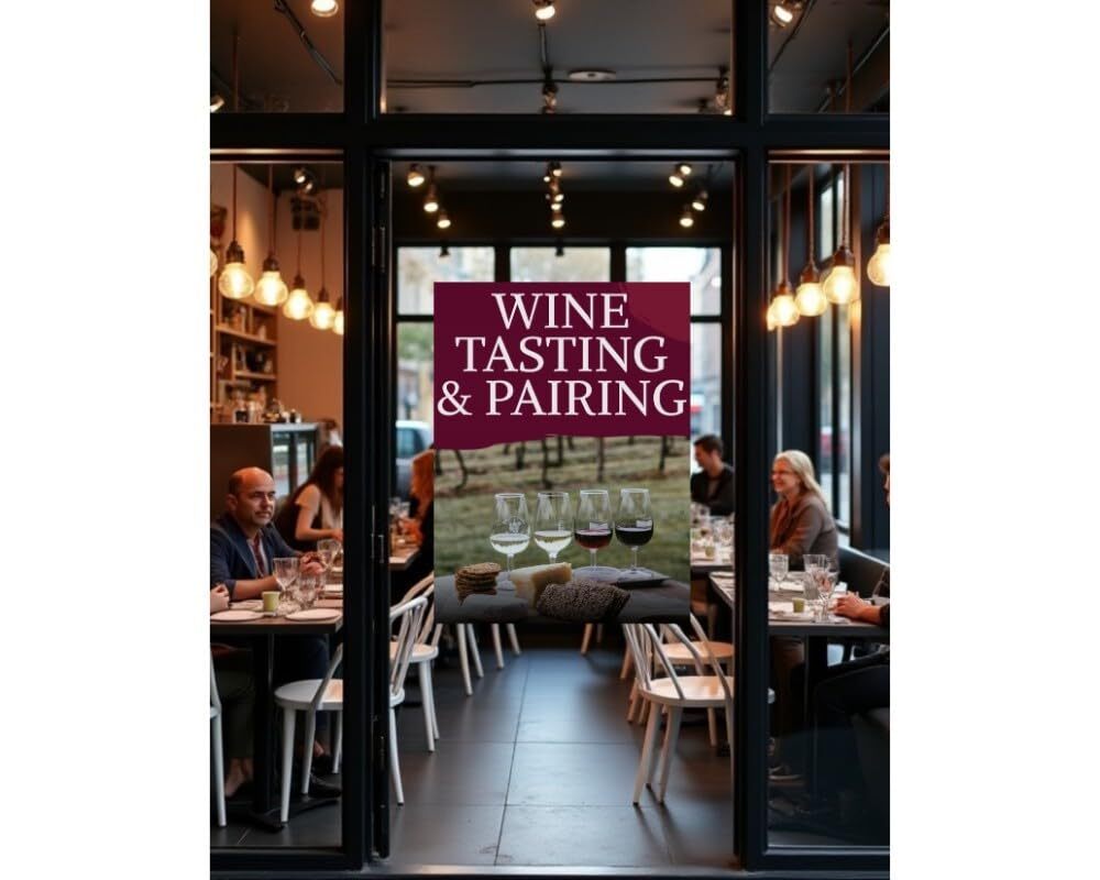 Wine Tasting & Pairing | Full Color Window Display Signs | 18&Prime;W x 24&Prime;H