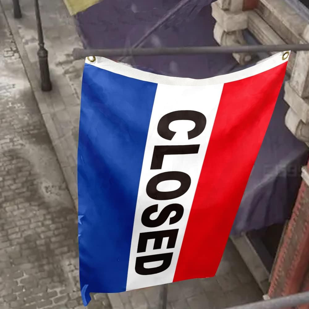 2X3Ft Closed Sign Flag Business Flag Vivid Color Outdoor Advertising Decoration