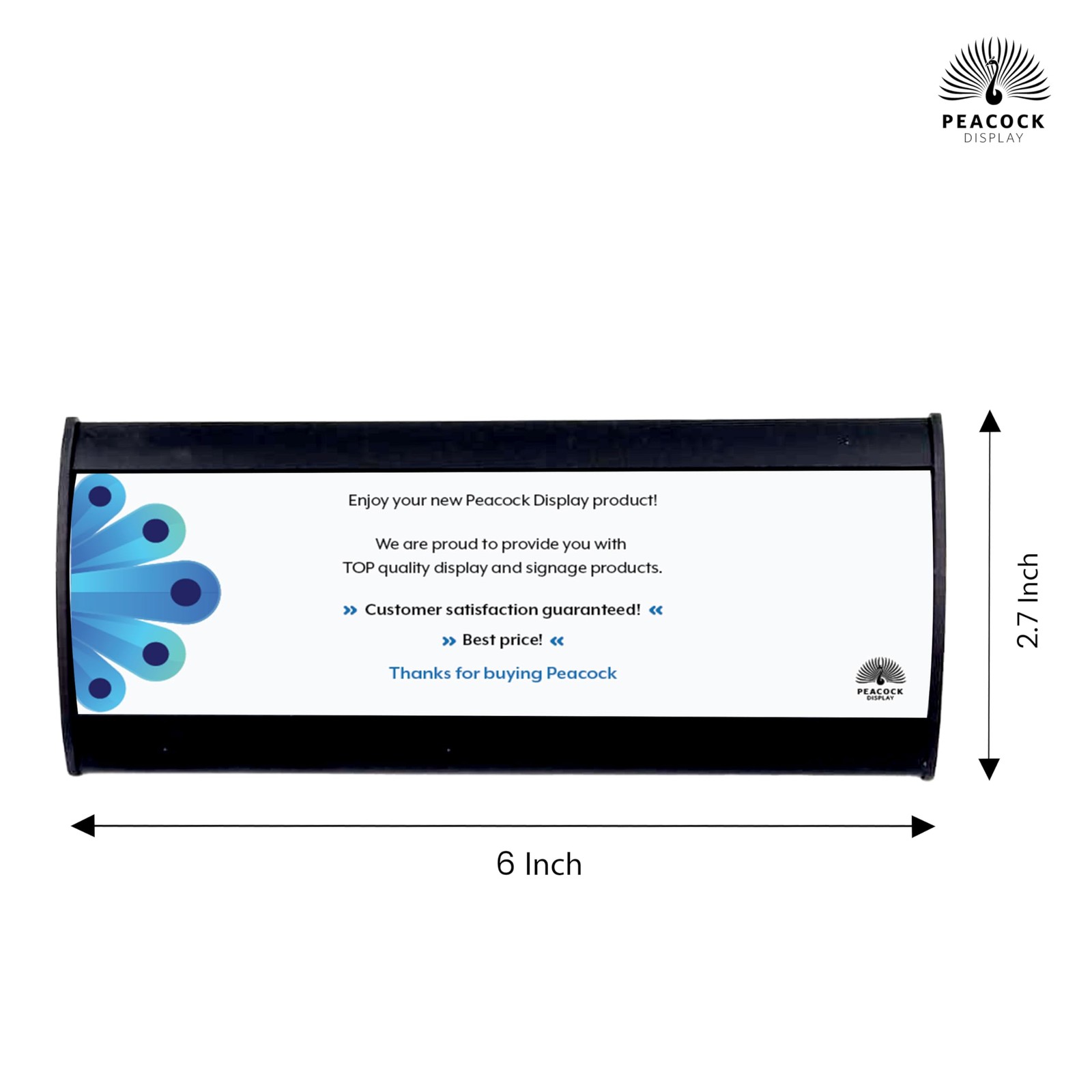Table Sign – (6.00&Prime; x 2.7&Prime;) Curved Table Sign Holder with Replaceable Insert,…