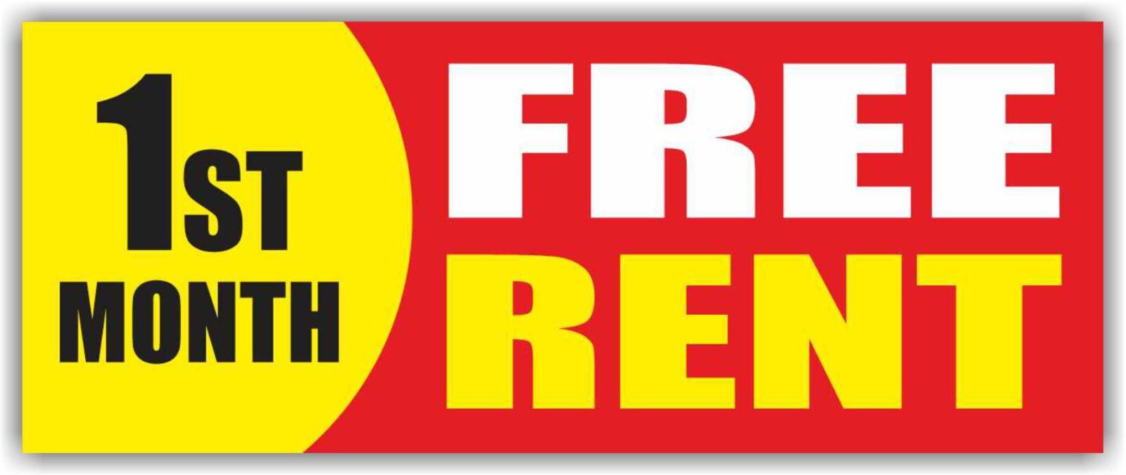 1ST MONTH FREE RENT Advertising Banner Vinyl Sign Realtor Room Office House