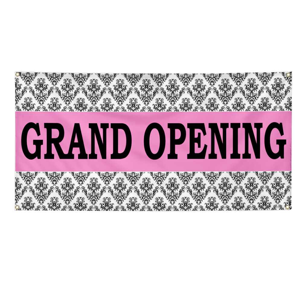 Vinyl Banner Multiple Sizes Grand Opening Pink Business Advertisement Business