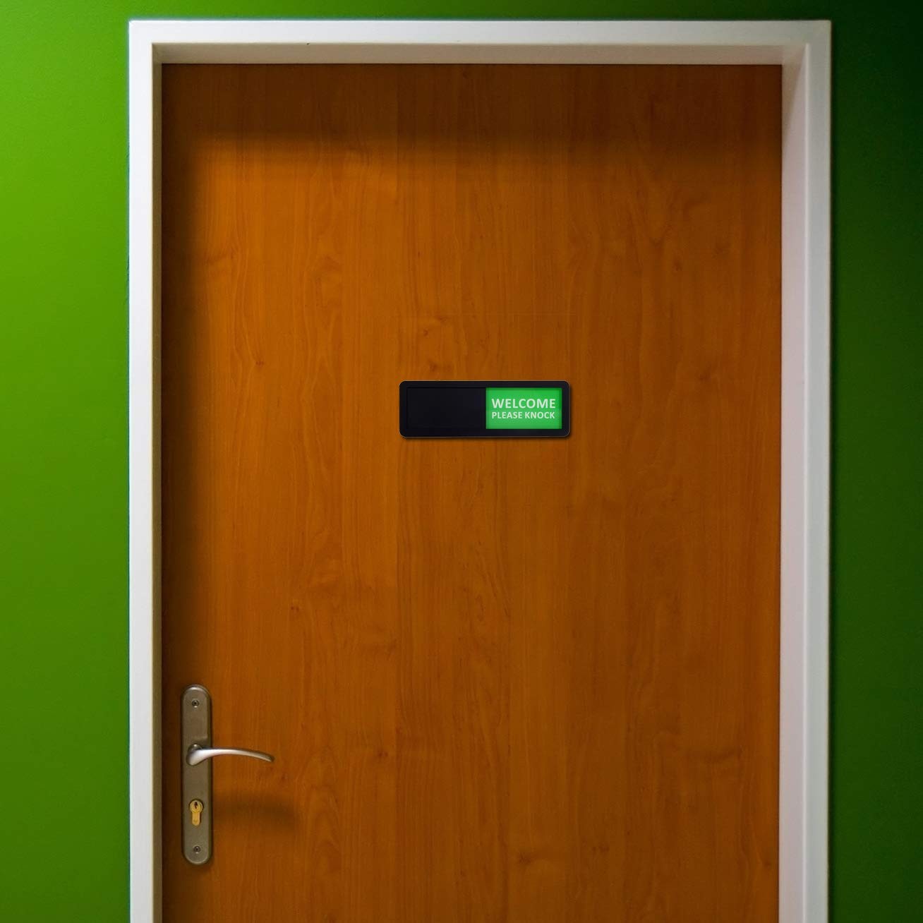 Kichwit Privacy Sign for Office 8.2&Prime; x 2.8&Prime;, Do Not Disturb, Plastic, Black