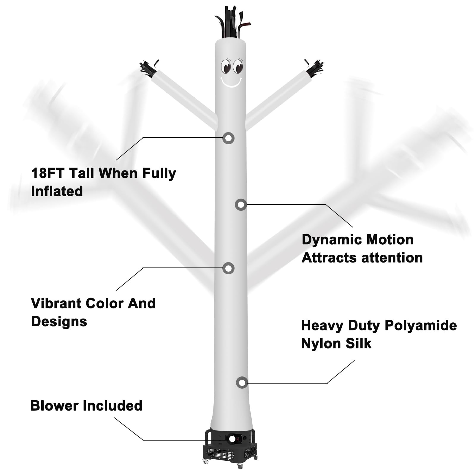 MOUNTO 20ft Air Inflatable Tube Guy Puppet Dancing Man with 1HP Blower Compl…