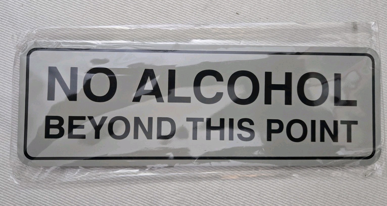 Signs ByLITA 2-Pack No Alcohol Beyond This Point Gray 9x3in Venue NEW