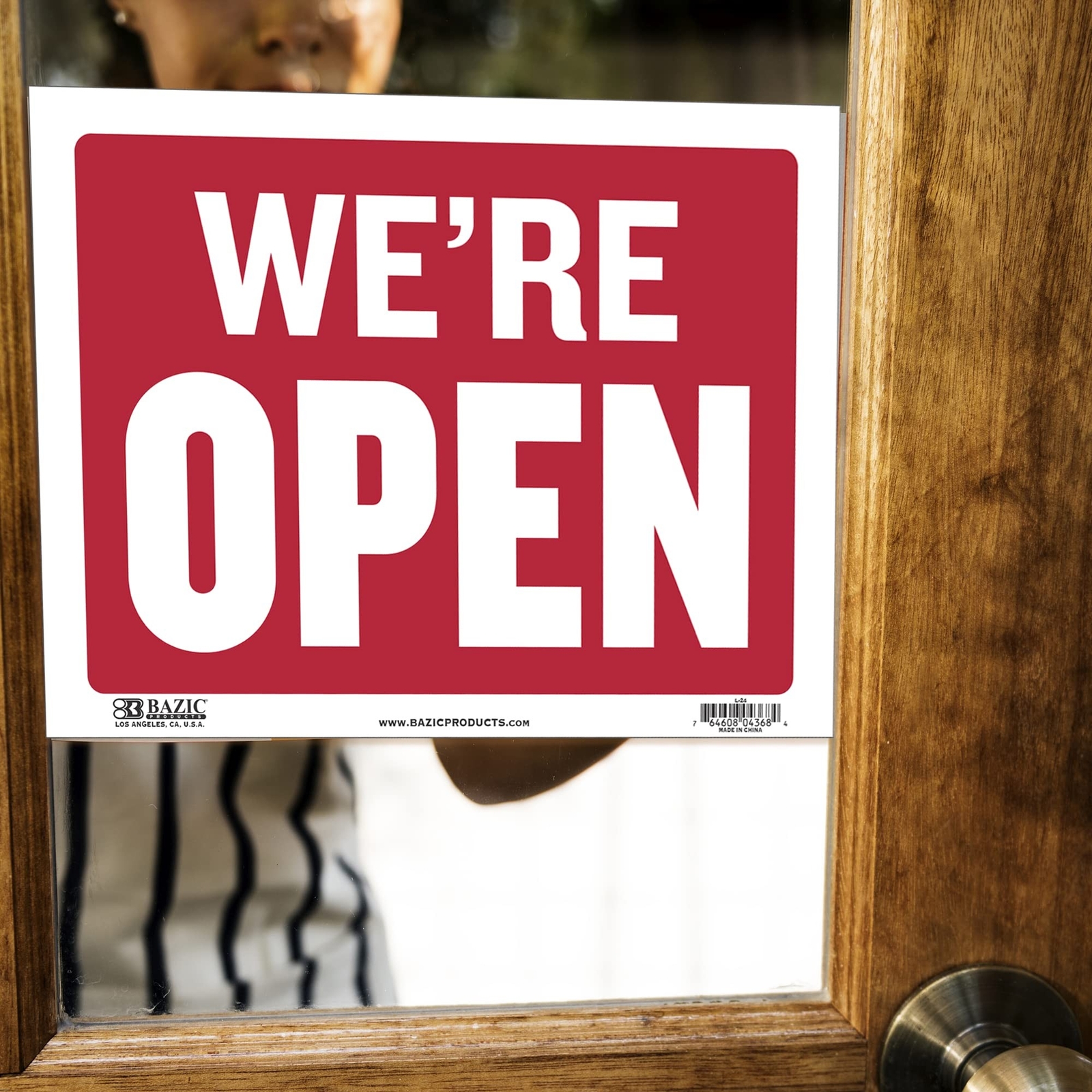 BAZIC Open & Closed Sign 12&Prime;x16&Prime;, Double Sides Plastic Vinyl Signs, Business …