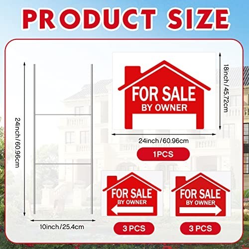 7 Pcs Double-Sided Open House Signs 24×18&Prime; with Directional Arrows & Metal Stake
