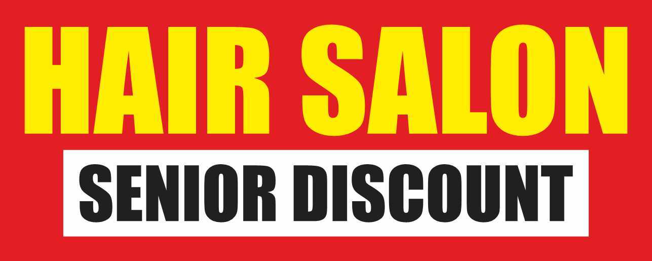 HAIR SALON SENIOR DISCOUNT Advertising Banner Vinyl Mesh Sign beauty spa barber