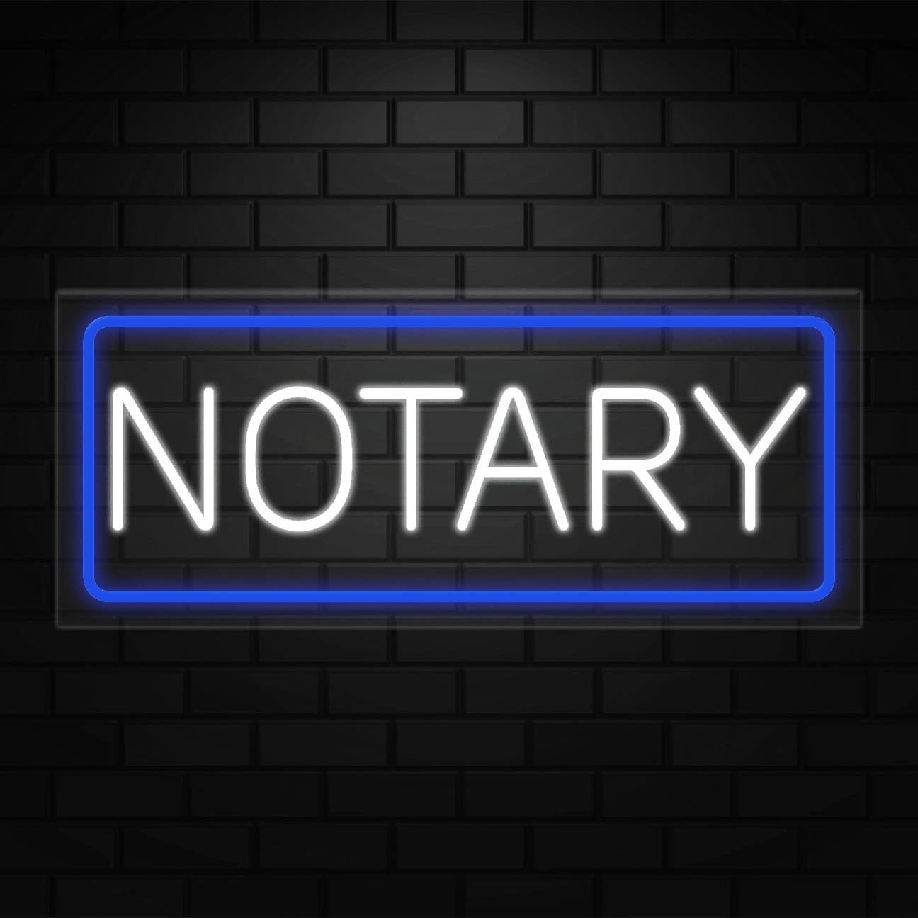 Notary Neon Sign for Retail Displays | LED Flex Neon | 24&Prime;W x 10&Prime;H x 1&Prime;D
