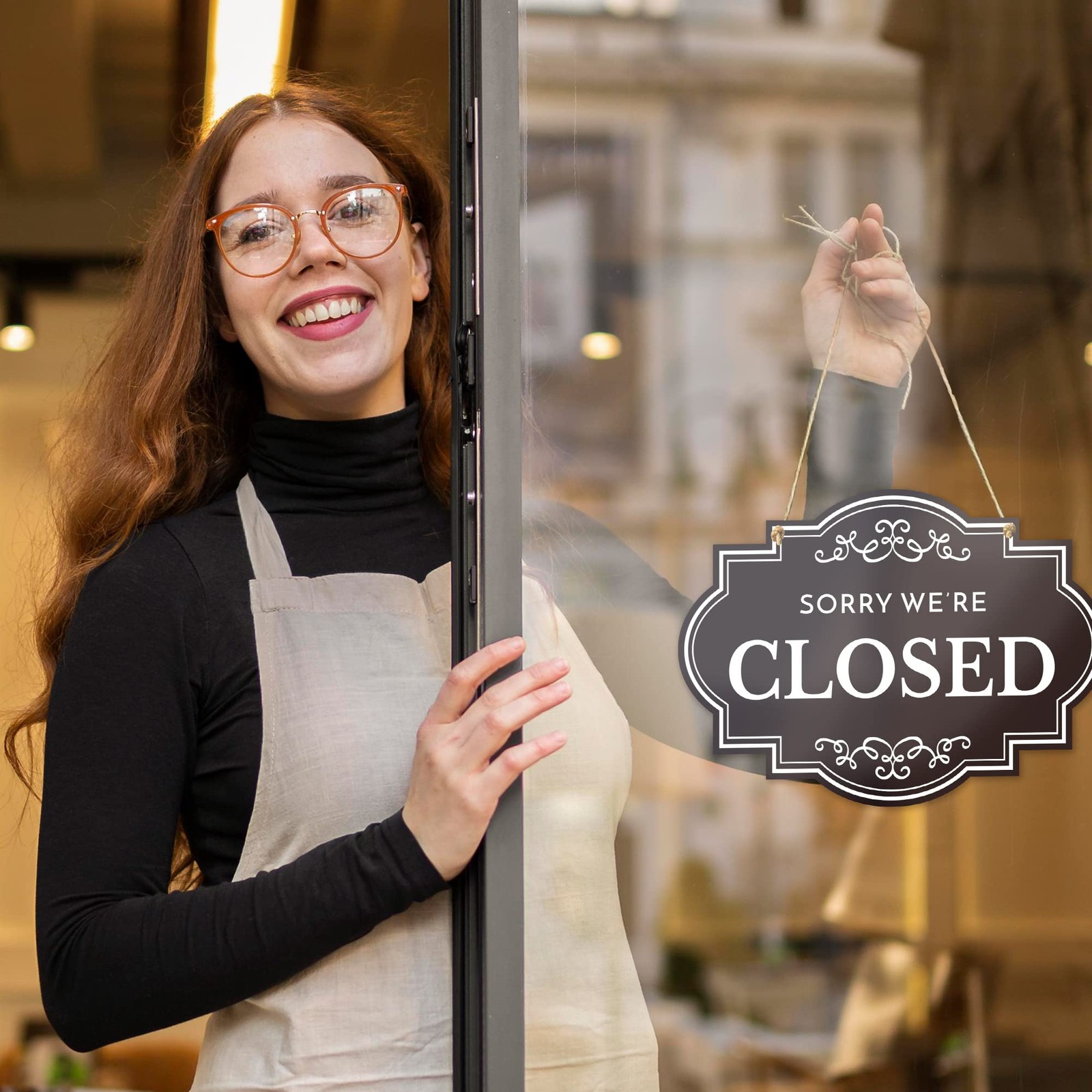 11×8 Inch Open Closed Sign Double Sided Hanging Sign for Stores Restaurants