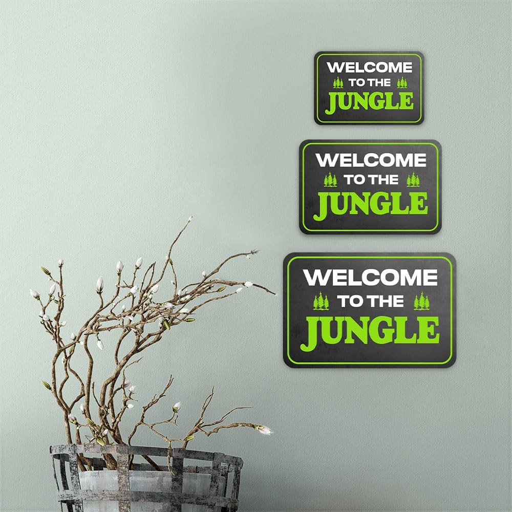 Classic Framed Plus Welcome To The Jungle Door or Wall Sign | Funny Home Decor