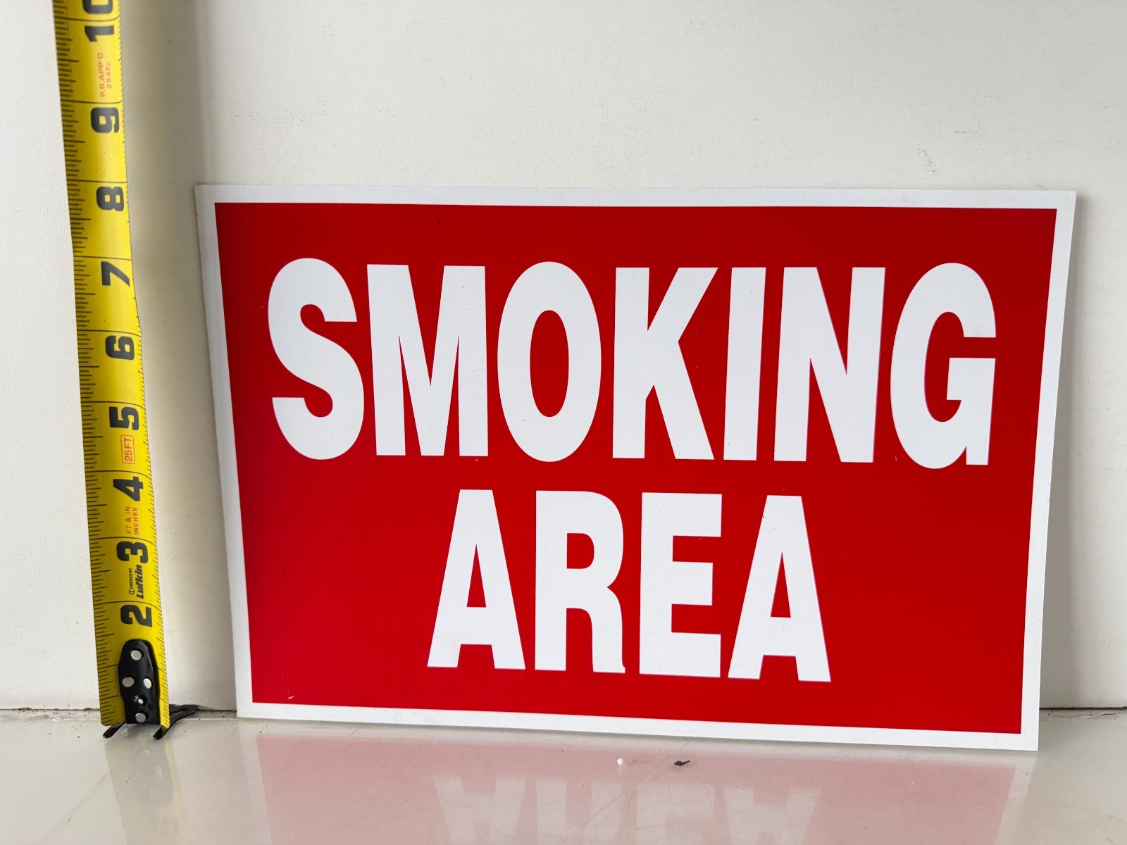 Lot Of 4 Red & White Heavy Weight “Smoking Area” Signs