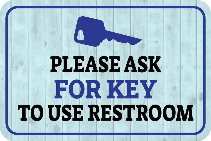 Classic Framed Please Ask For Key To Use Restroom Sign Small Friendly