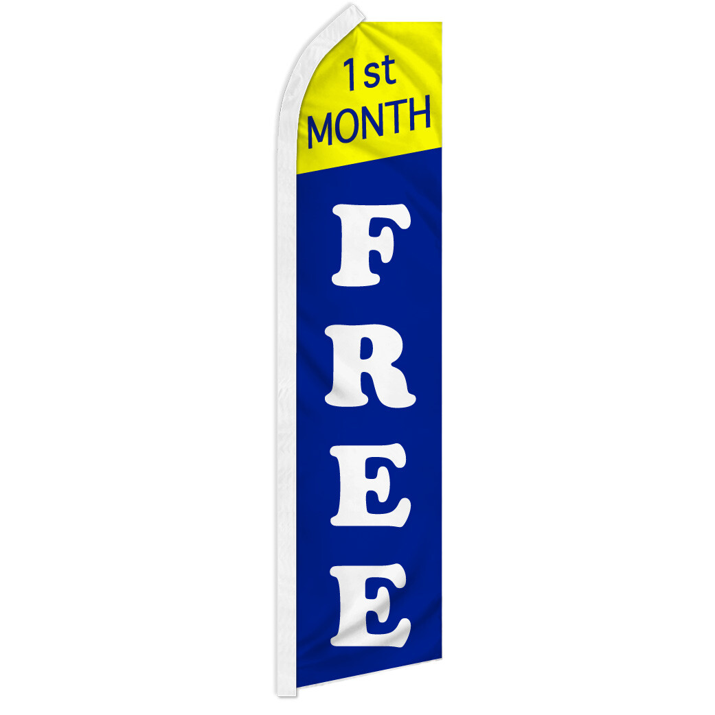 1st Month Free Swooper Feather Flutter Advertising Flag Real Estate