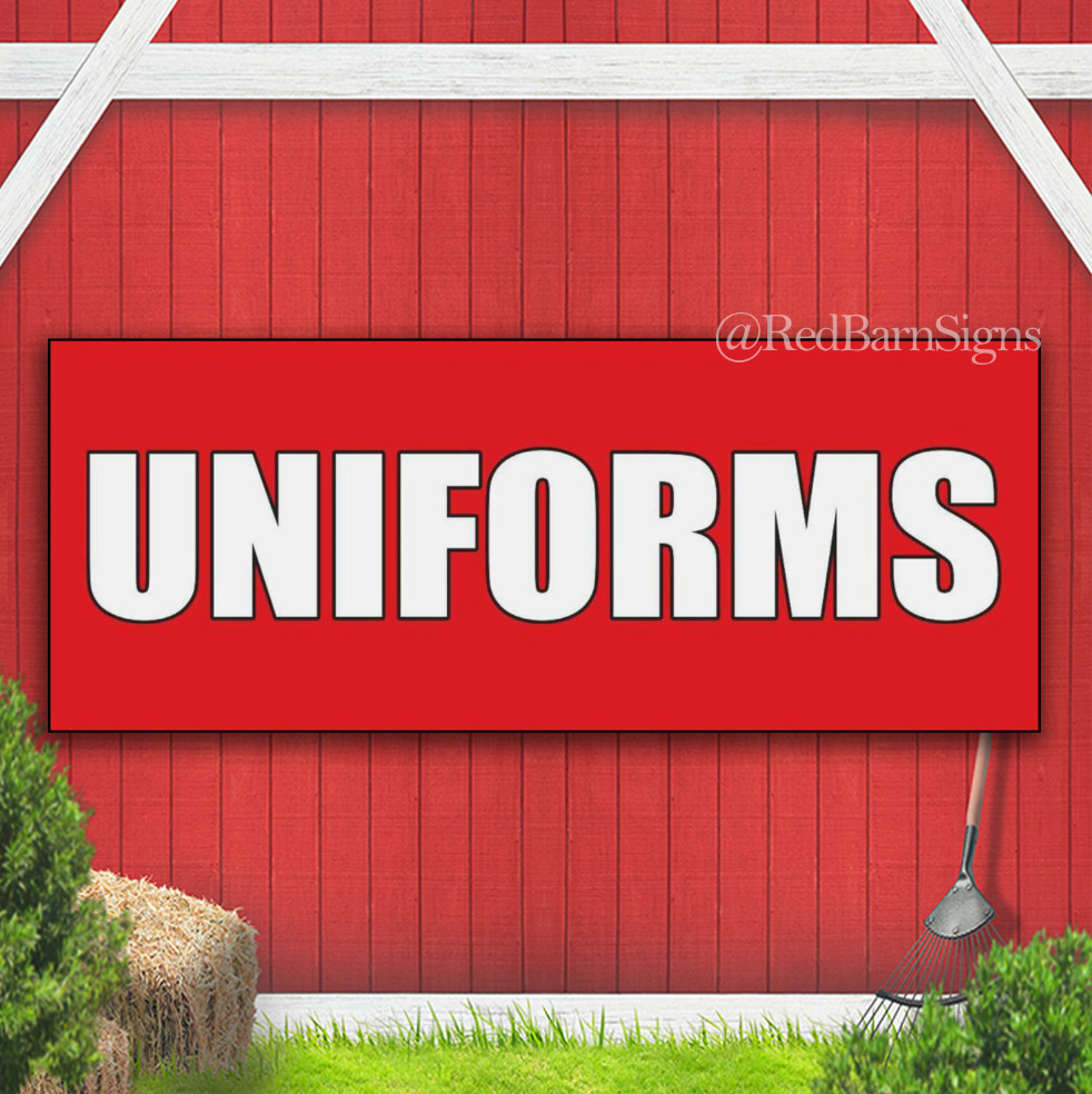 UNIFORMS APPAREL CLOTHES Shop Sewing workshop Indoor Outdoor Banner Sign