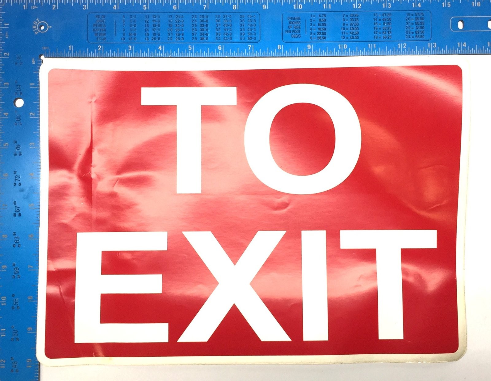 Unbranded 14&Prime;x10&Prime; &lsquo;Exit Only&rsquo; (7)/ &lsquo;To Exit&rsquo; (1) Adhesive Back Signage NOS