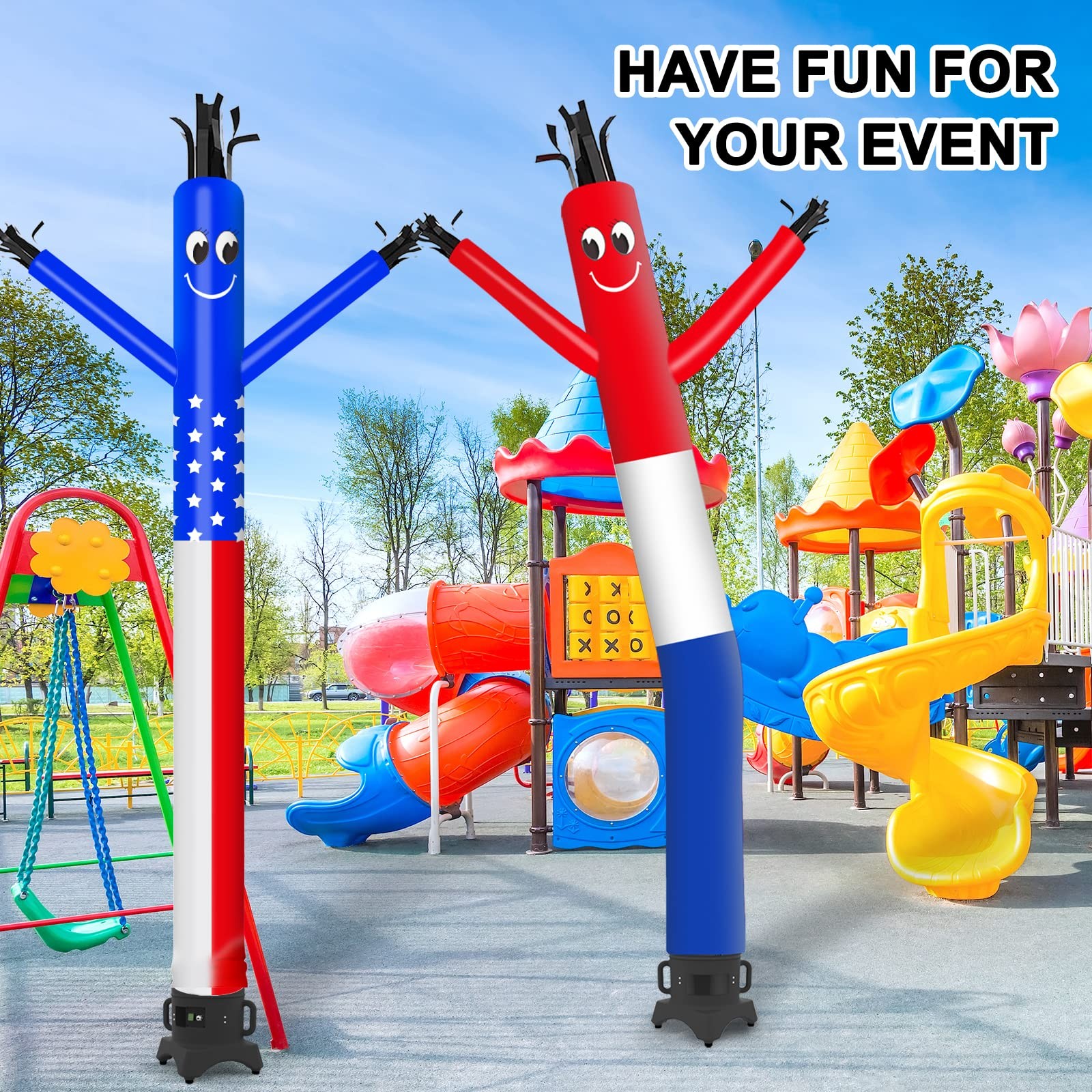 MOUNTO 10ft Inflatable Dancer Waving Tube Man Puppet for Store Sign (US-Flag)