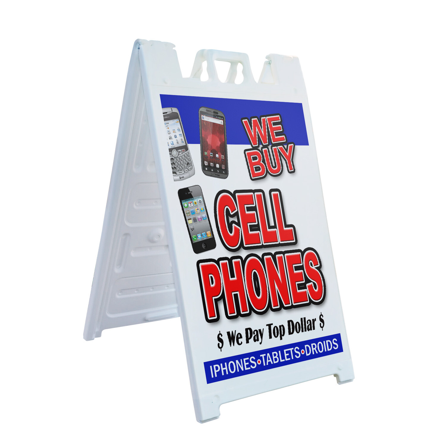 A-frame Sidewalk We Buy Cell Phones 24&Prime; x 36&Prime; Double Sided A-Frame Sidewalk Sign
