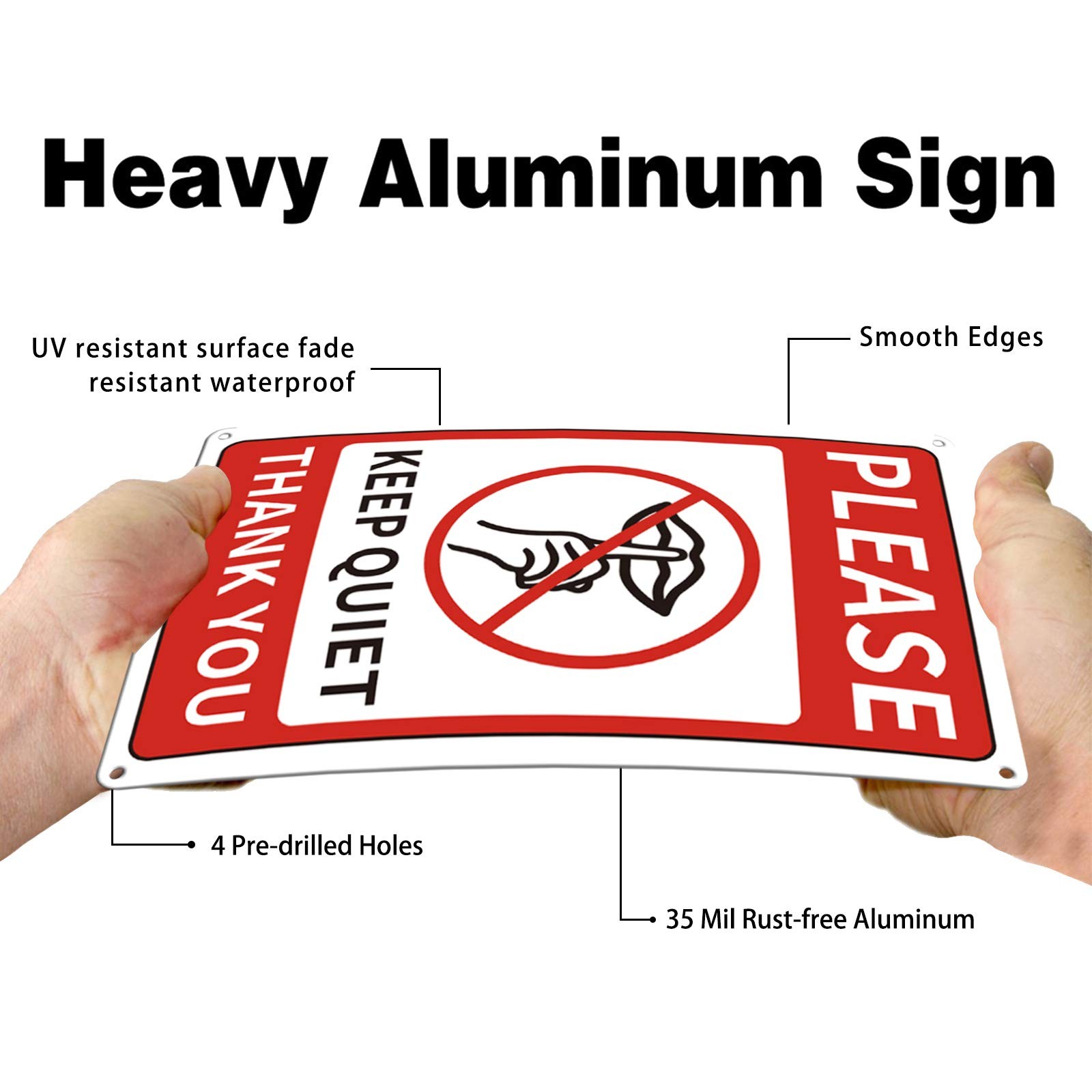 8×12 Inch 35 Mil Aluminium Mute Sign Home Office Commercial UV Waterproof