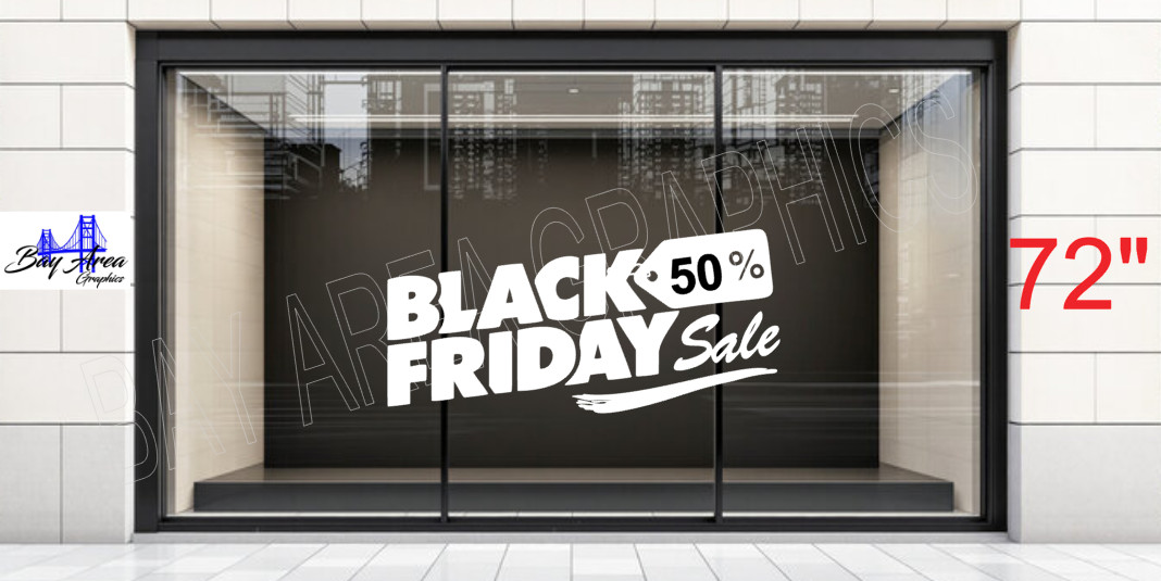Large Black Friday % Sale Vinyl Sign – Shop Window Waterproof Promo ORACAL*