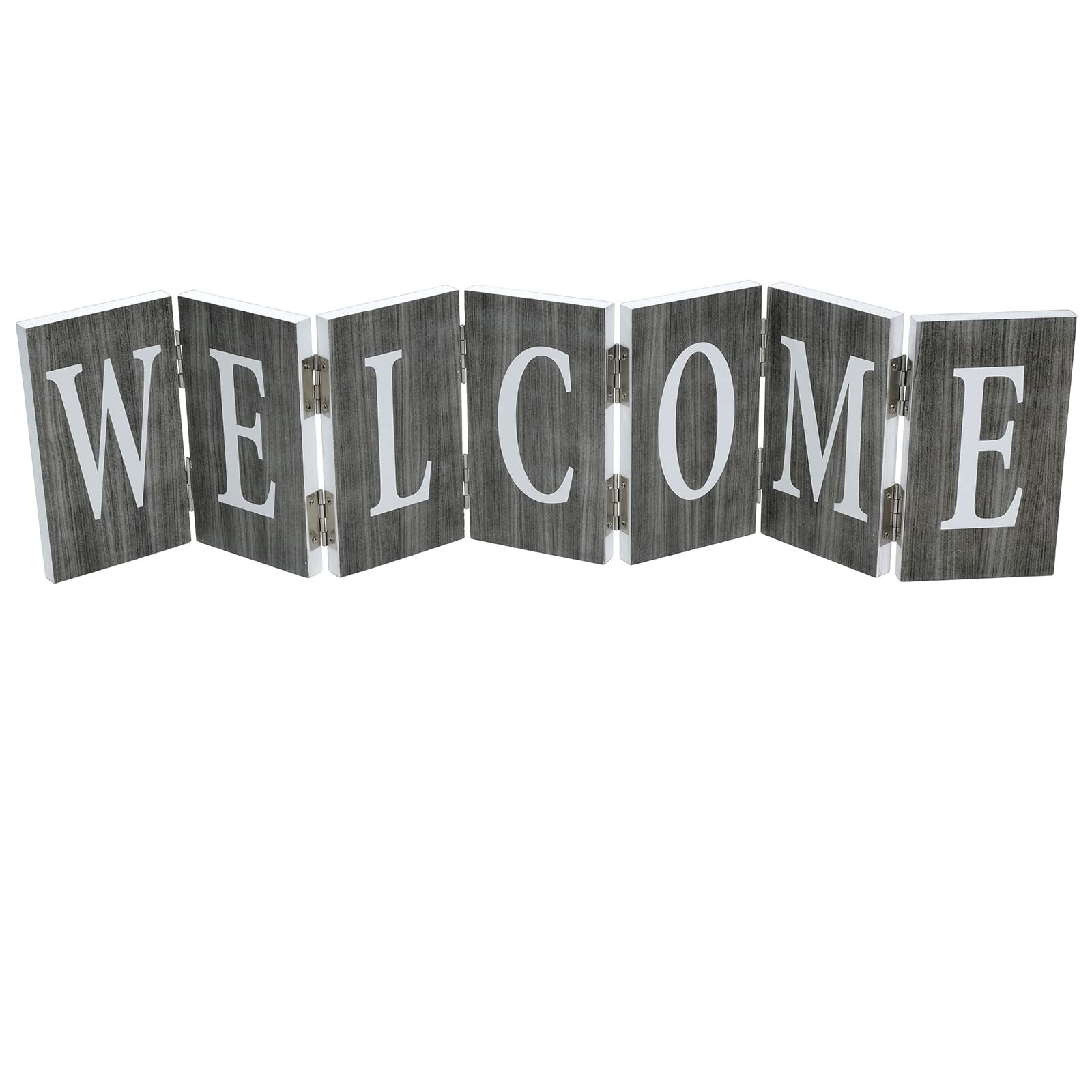 Gray Hinged Accordion Sign – Welcome