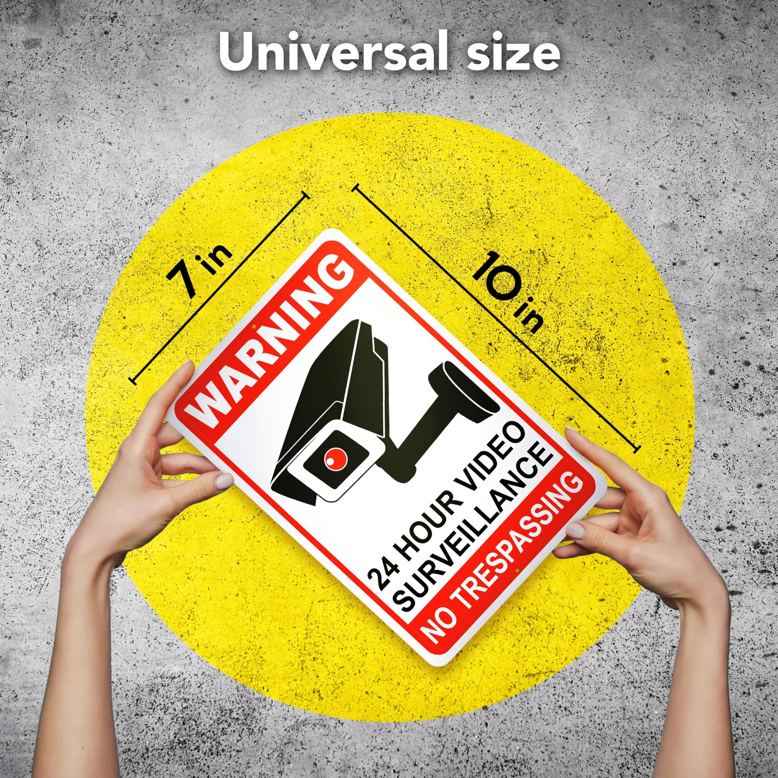 4 Pack 24 Hour Video Surveillance Sign 10×7 Inch for Home Office Business