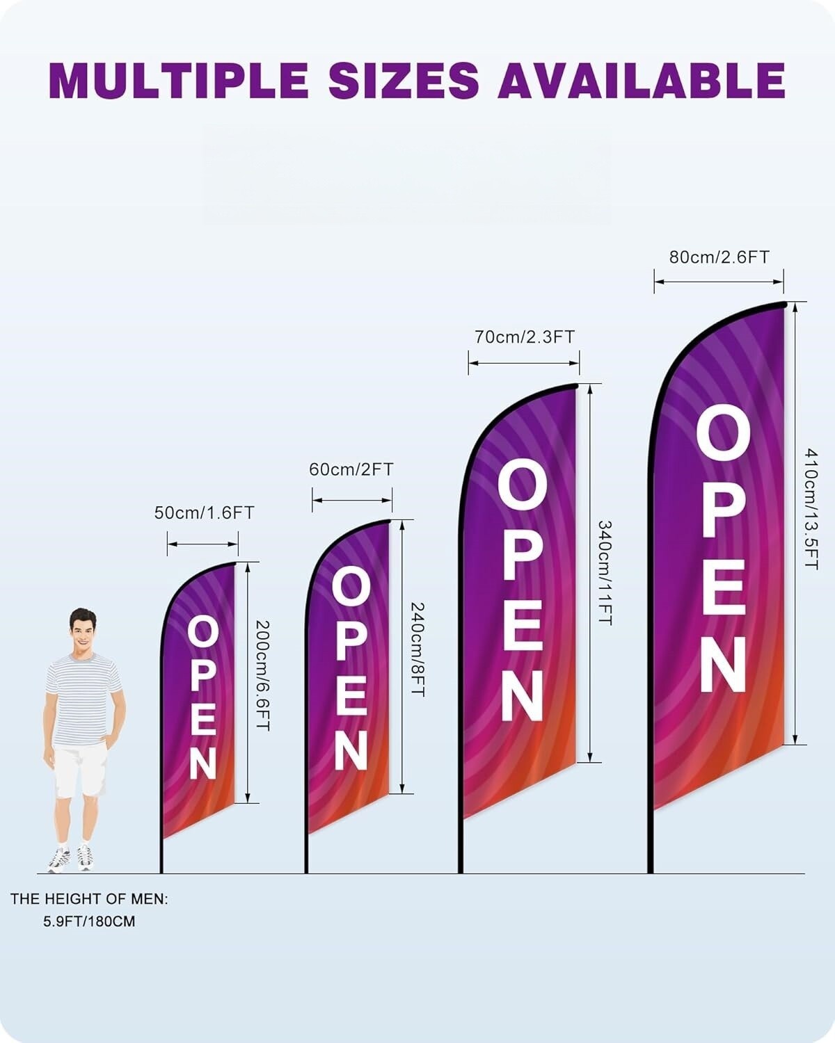 Custom Feather Flag Personalized Logo Outdoor Business Advertising Banner Swoope