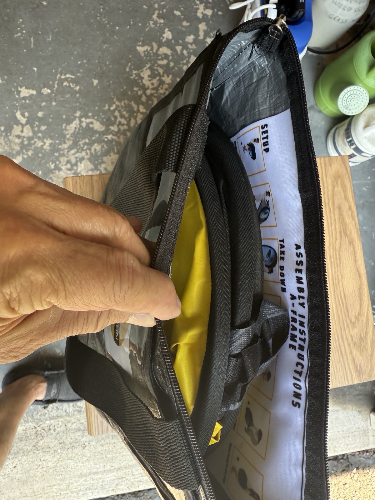 Portable Information Sign-Yellow & Black Pop-Up Display 3&prime; Foldable Easy Carry