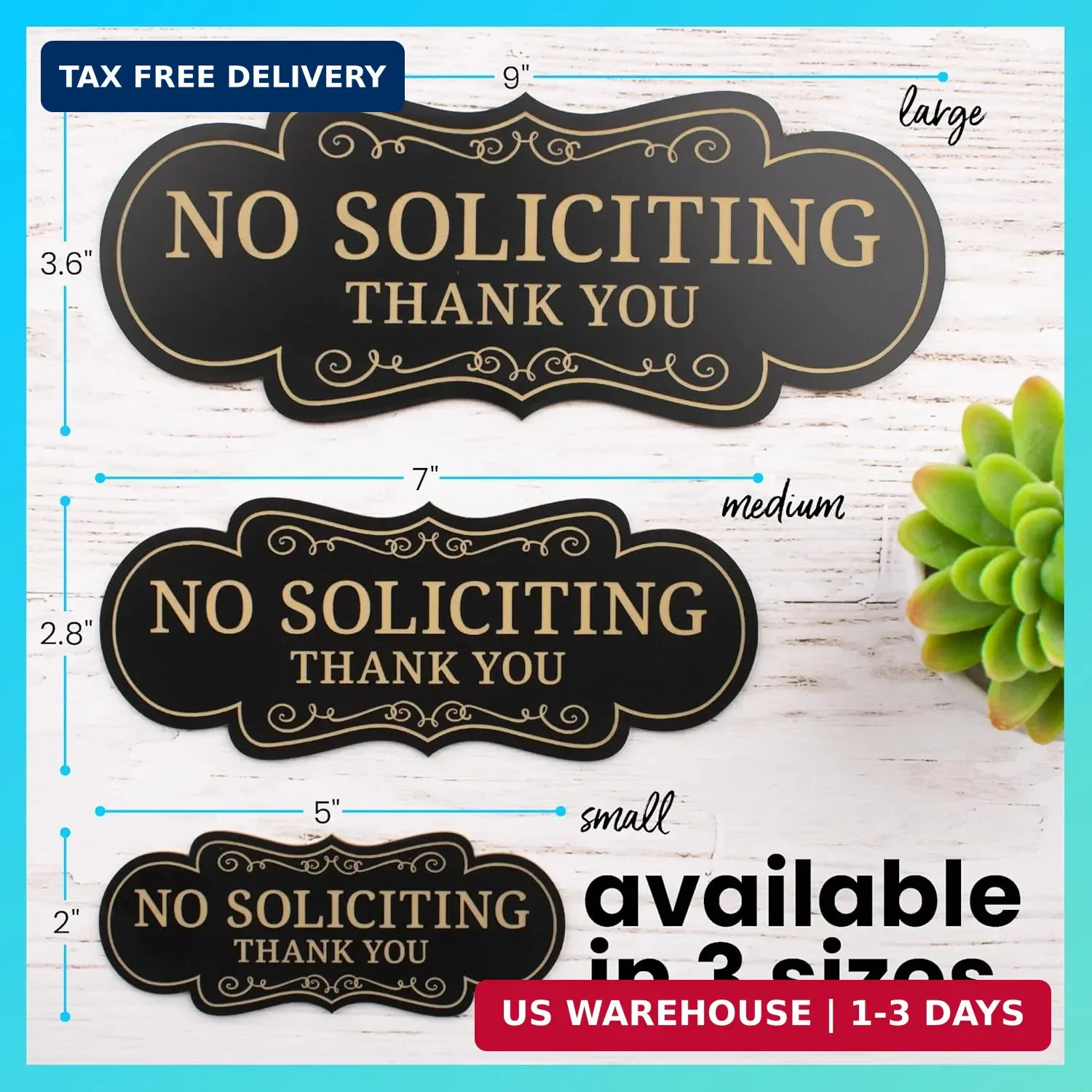 ExcelMark Premium No Soliciting Sign for House – Made in the USA (Small – 2&Prime;x 5&Prime;