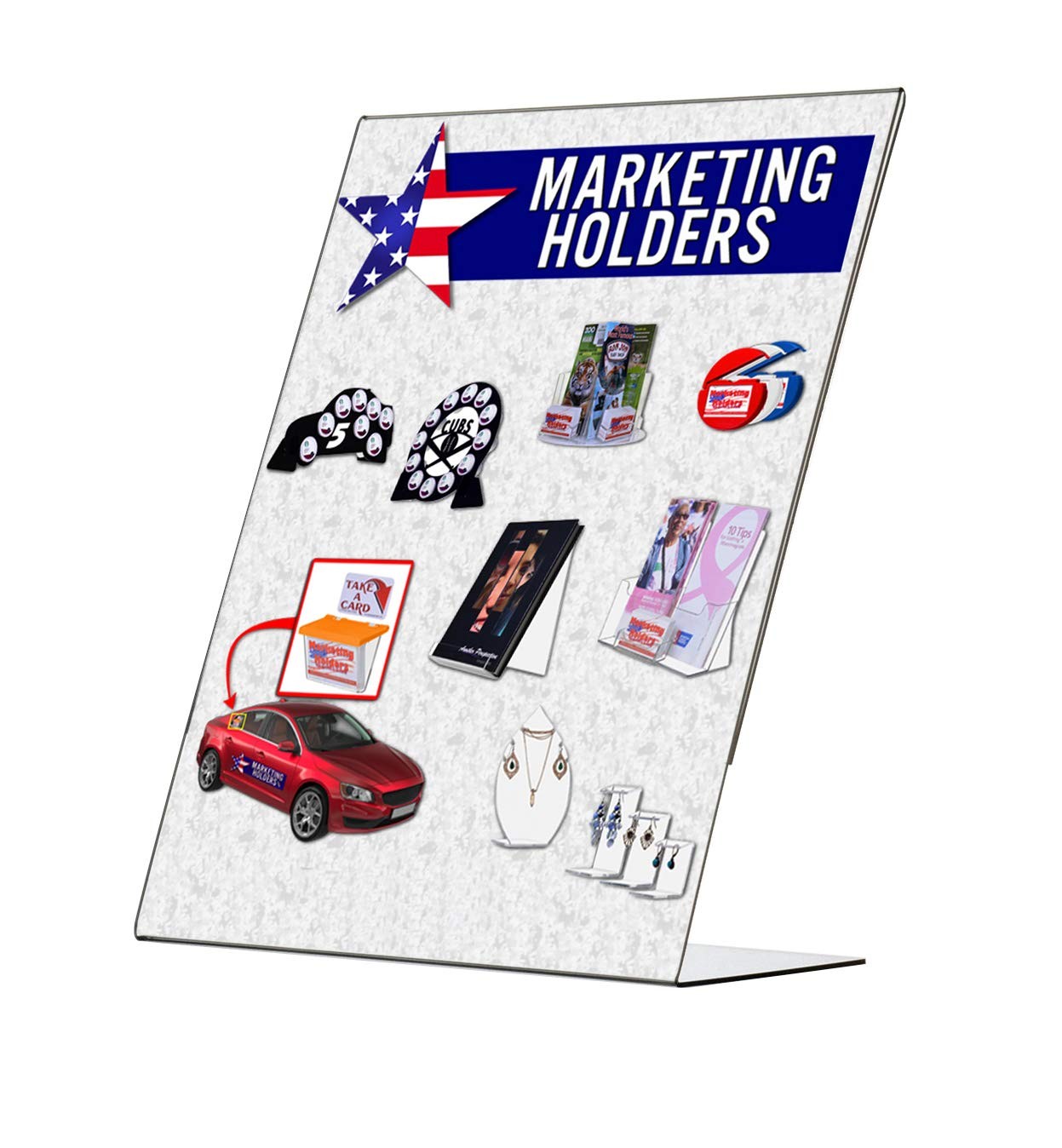 Marketing Holders Printed Literature Table Tent 8.5&Prime;w x 11&Prime;h Side Load, Clear