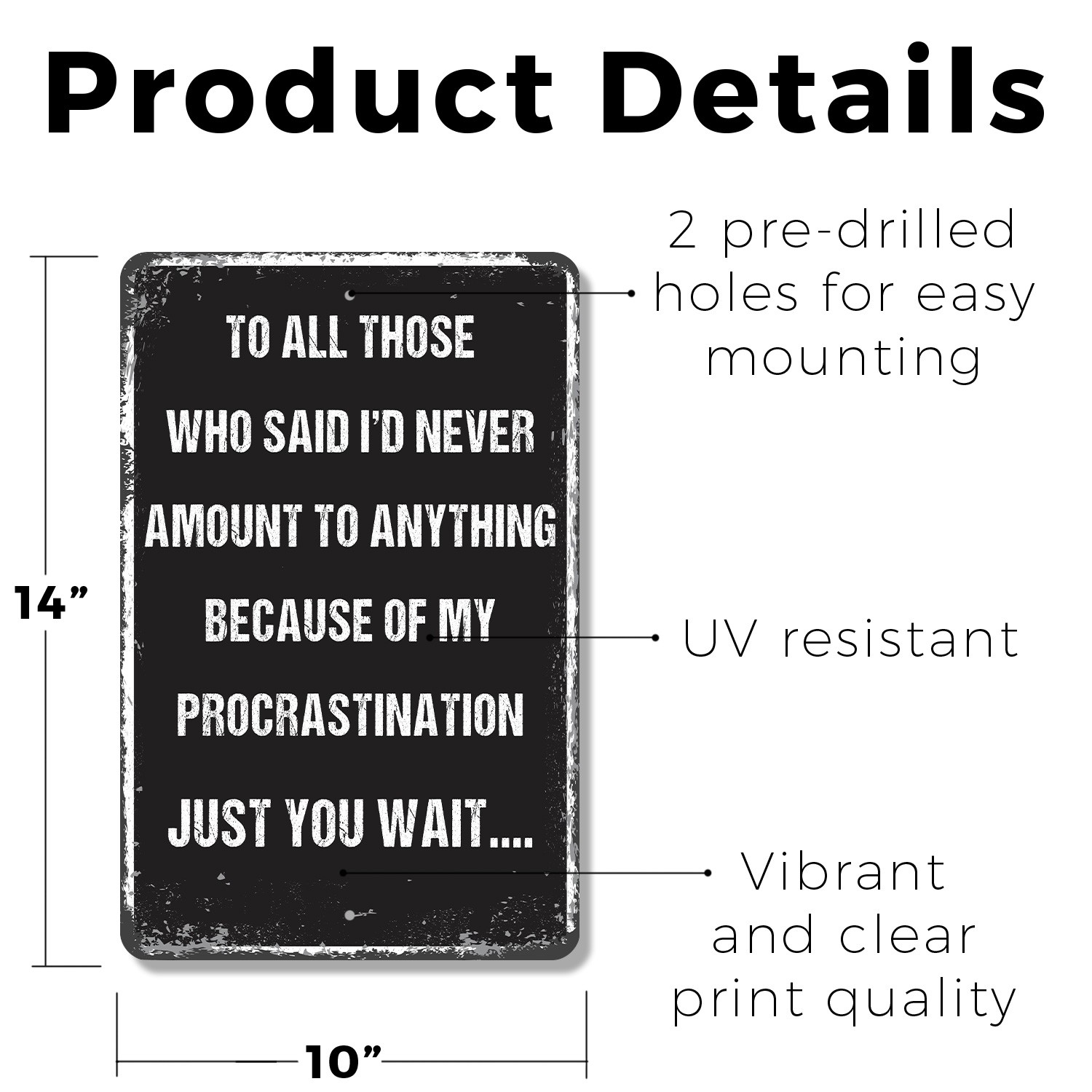 Procrastination Personalized Sign Starting Tomorrow For Sure for Offices Desks