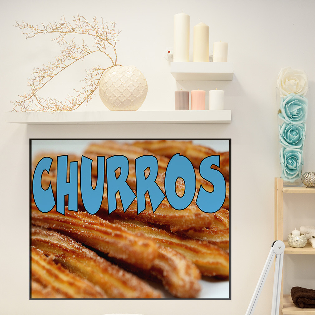 Decal Stickers Churros Restaurant Food Bar Vinyl Store Sign Label