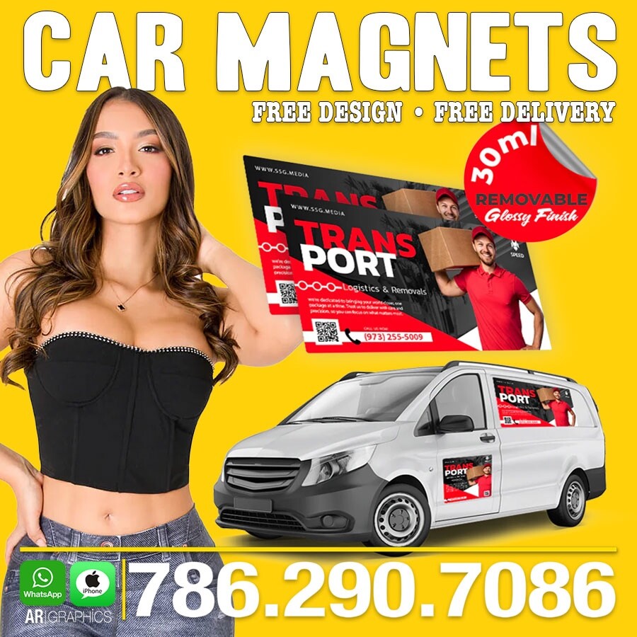 2 Car Magnets | Letreros Magneticos | FREE Design | Diseño GRATIS 24×18