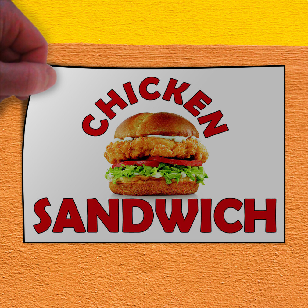 Decal Stickers Chicken Sandwich Restaurant Food Bar Vinyl Store Sign Label