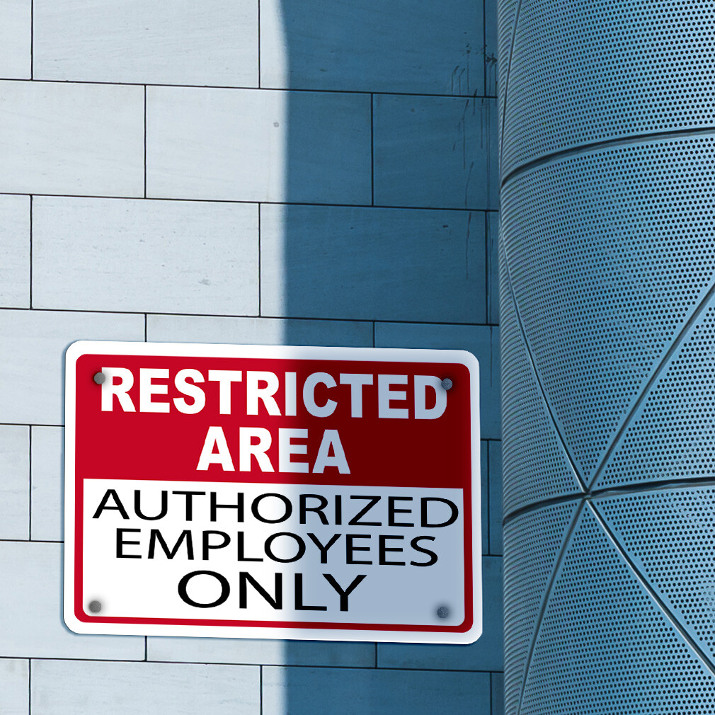 Aluminum Horizontal Metal Sign Restricted Area Authorized Employees Only Osha