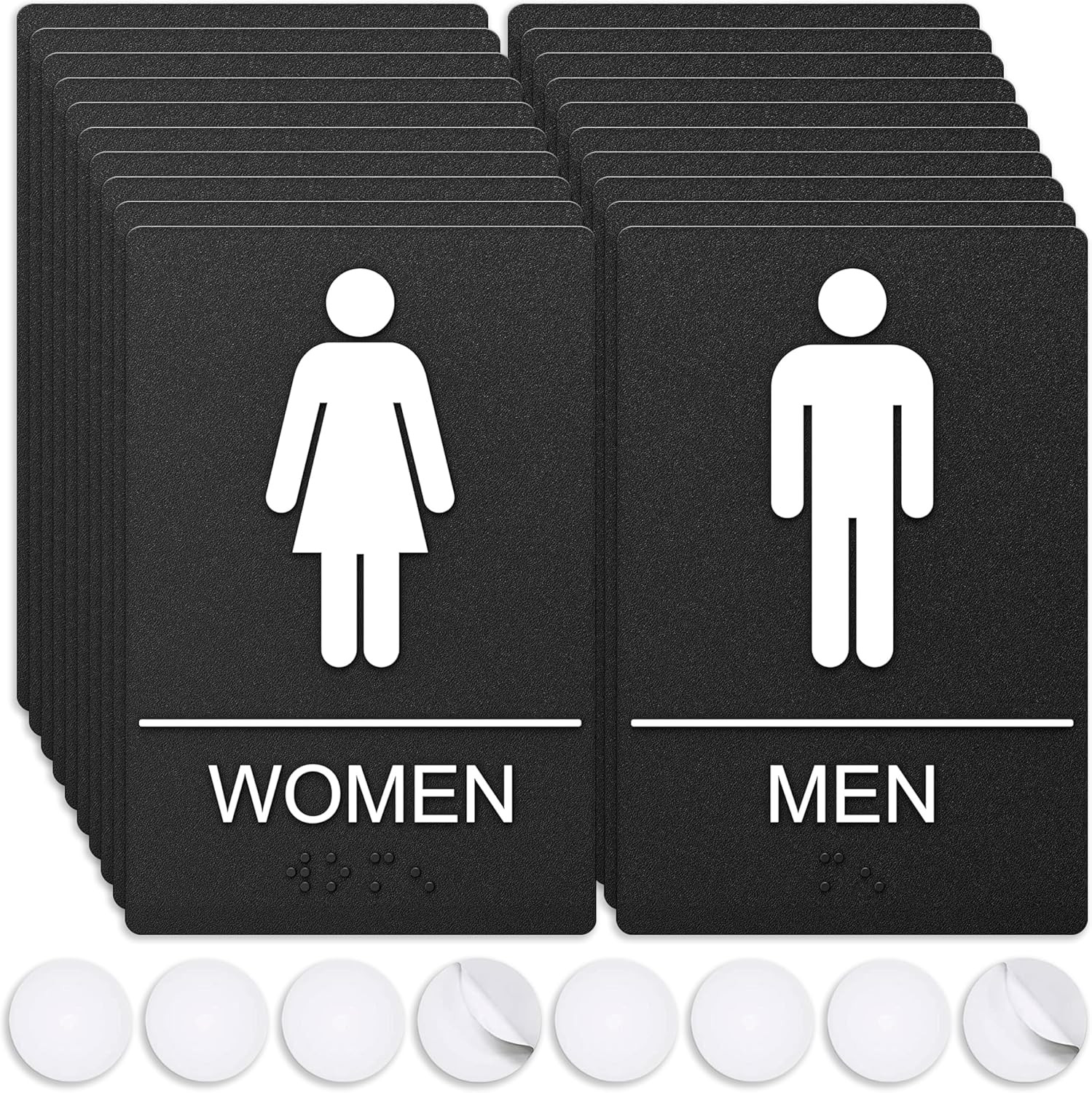 Restroom Sign for Business – 9 X 6 Inch – 1 Pack | ADA Compliant, Raised Text wi