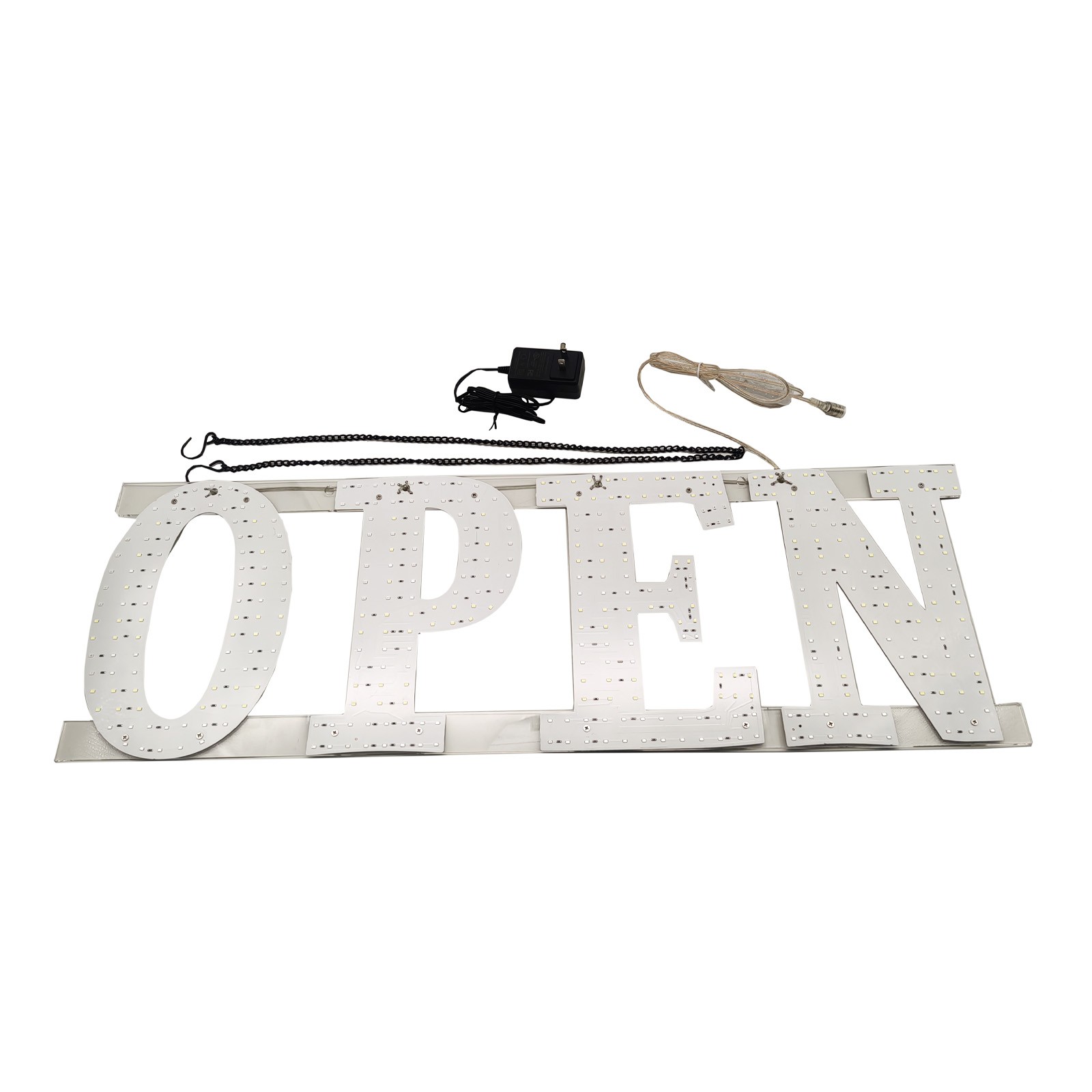 30&Prime;x10&Prime; US Flag LED Open Sign Remote Ultra Bright Light Store Window Wall Plug