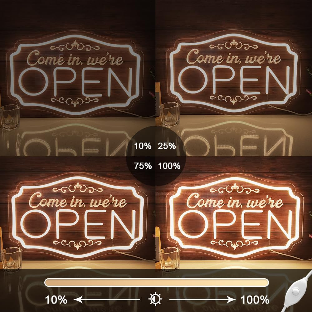 OPEN Signs for Business – Neon Sign for Business Ultra Bright LED, High Visibili